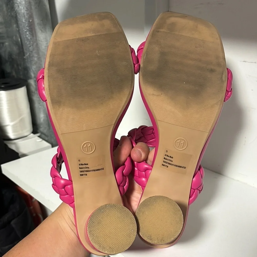 A New Day Women's Pink Braided Heeled Sandals - Picture 4 of 4